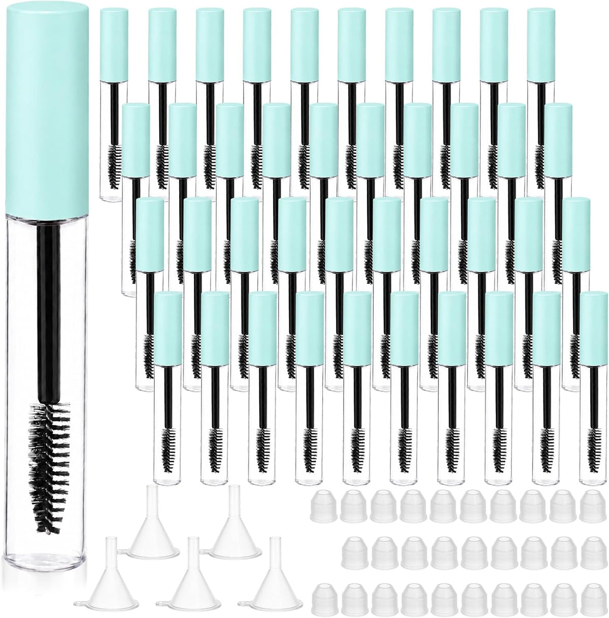 Maitys 40 Pcs 10 ml Empty Mascara Tubes with Eyelash Wand, Green