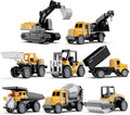 HONGTUO Alloy Mini Construction Vehicles, 8Pcs Die-cast Construction Toys