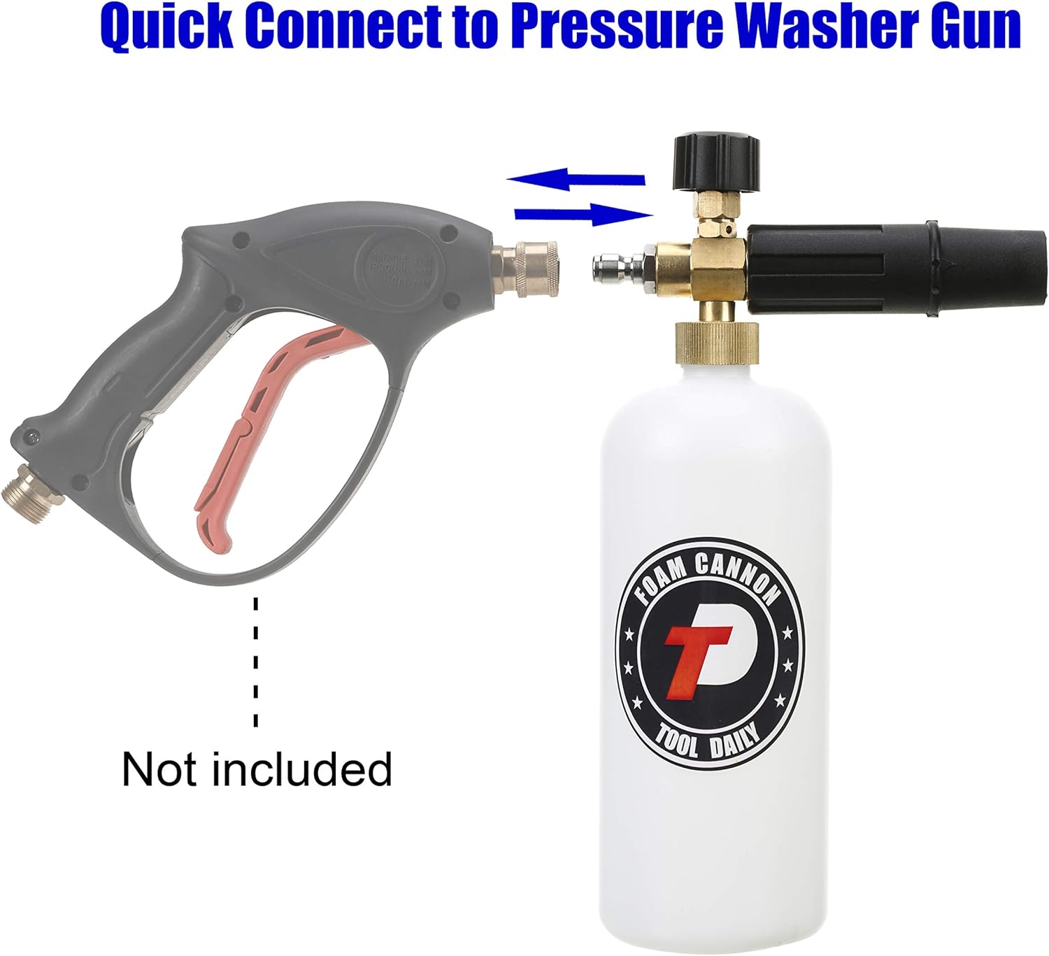 Tool Daily Foam Cannon with 1/4 Inch Quick Connector, 1 Liter, 5 Pressure