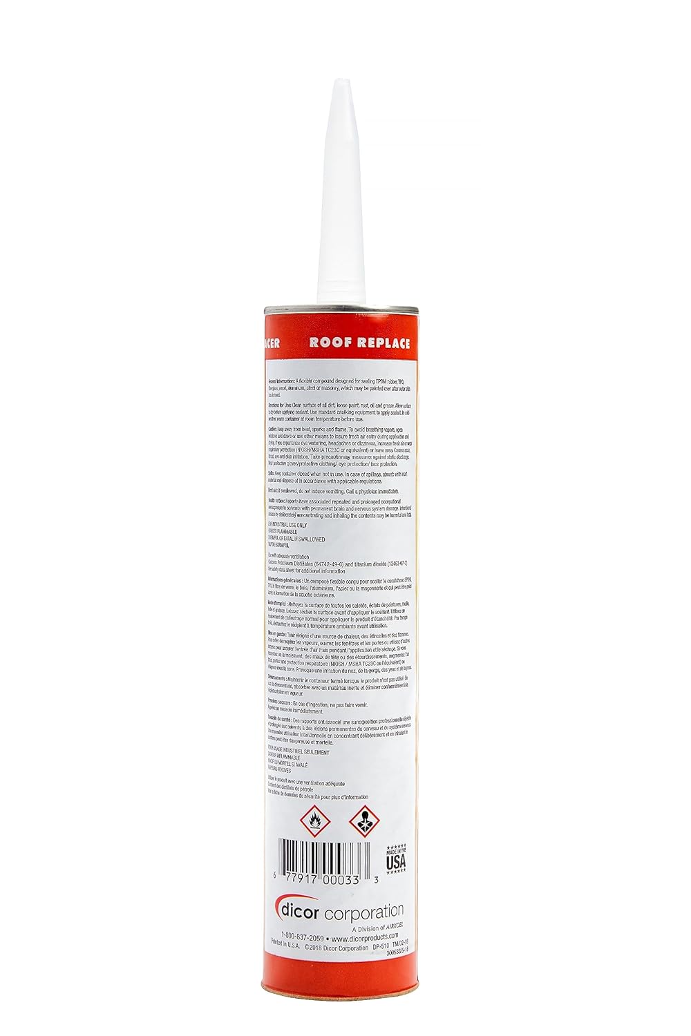 Dicor 501LSW-1 Epdm Self-Leveling Lap Sealant-10.3 Oz. Tube, White, 10.3
