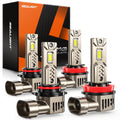 SEALIGHT 9005/HB3 H11/H8/H9 Light Bulb Combo, 1200% Super Bright LED Bulbs