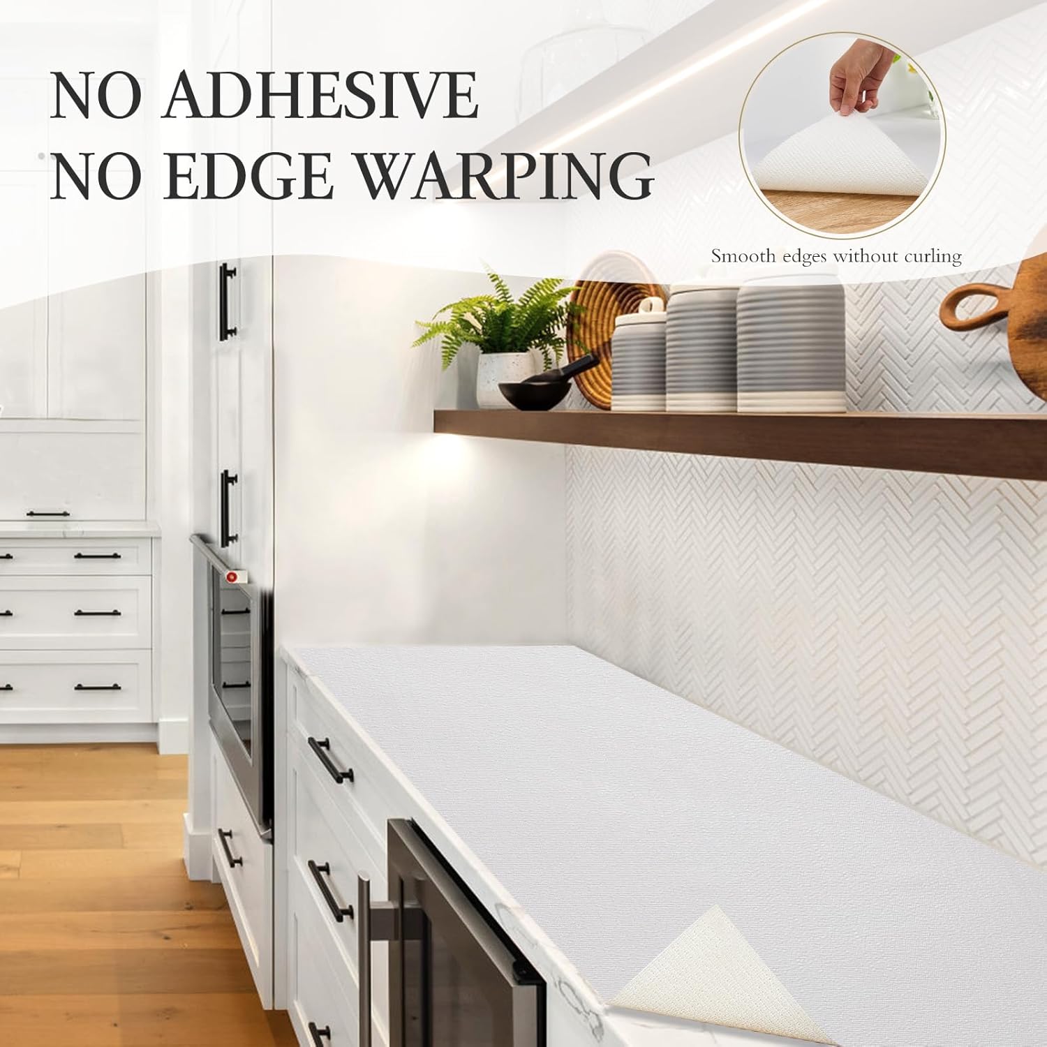 Beautysaid Shelf and Drawer Liner for Kitchen Cabinet, Non Adhesive Non Slip