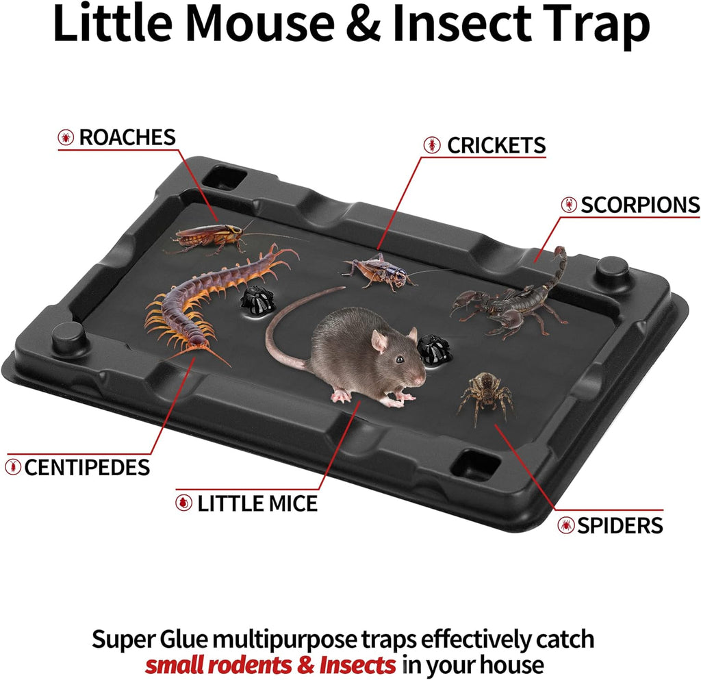 LULUCATCH Mouse & Insect Traps 12 Pack, Heavier Sticky Traps with Non-Toxic