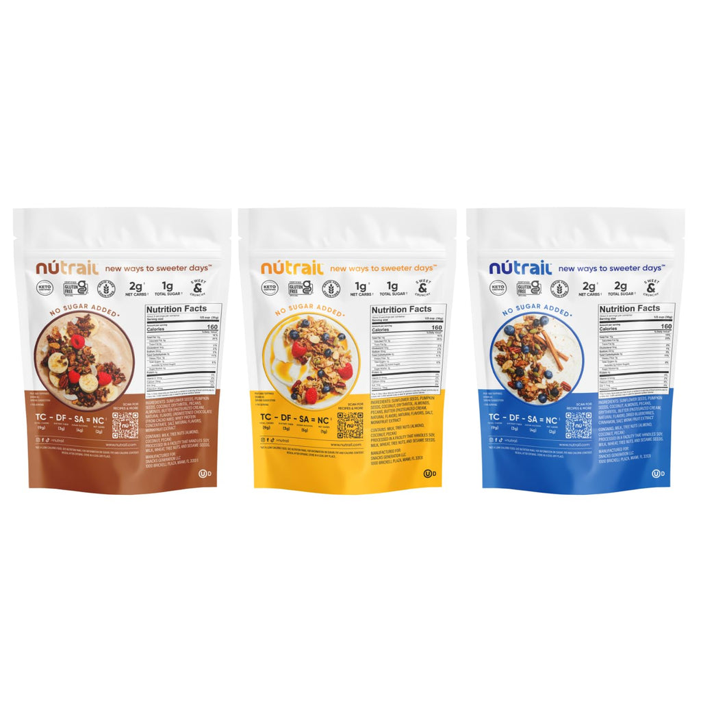 NuTrail Nut Granola Cereal, Variety Pack, No Sugar Added, Keto, Low Carb