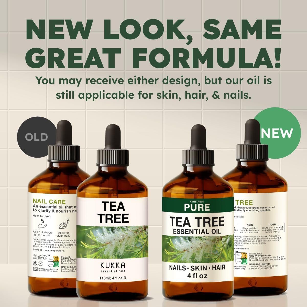 100% Pure Tea Tree Oil - 4 Fl Oz Tea Tree Essential Oil for Hair, Skin