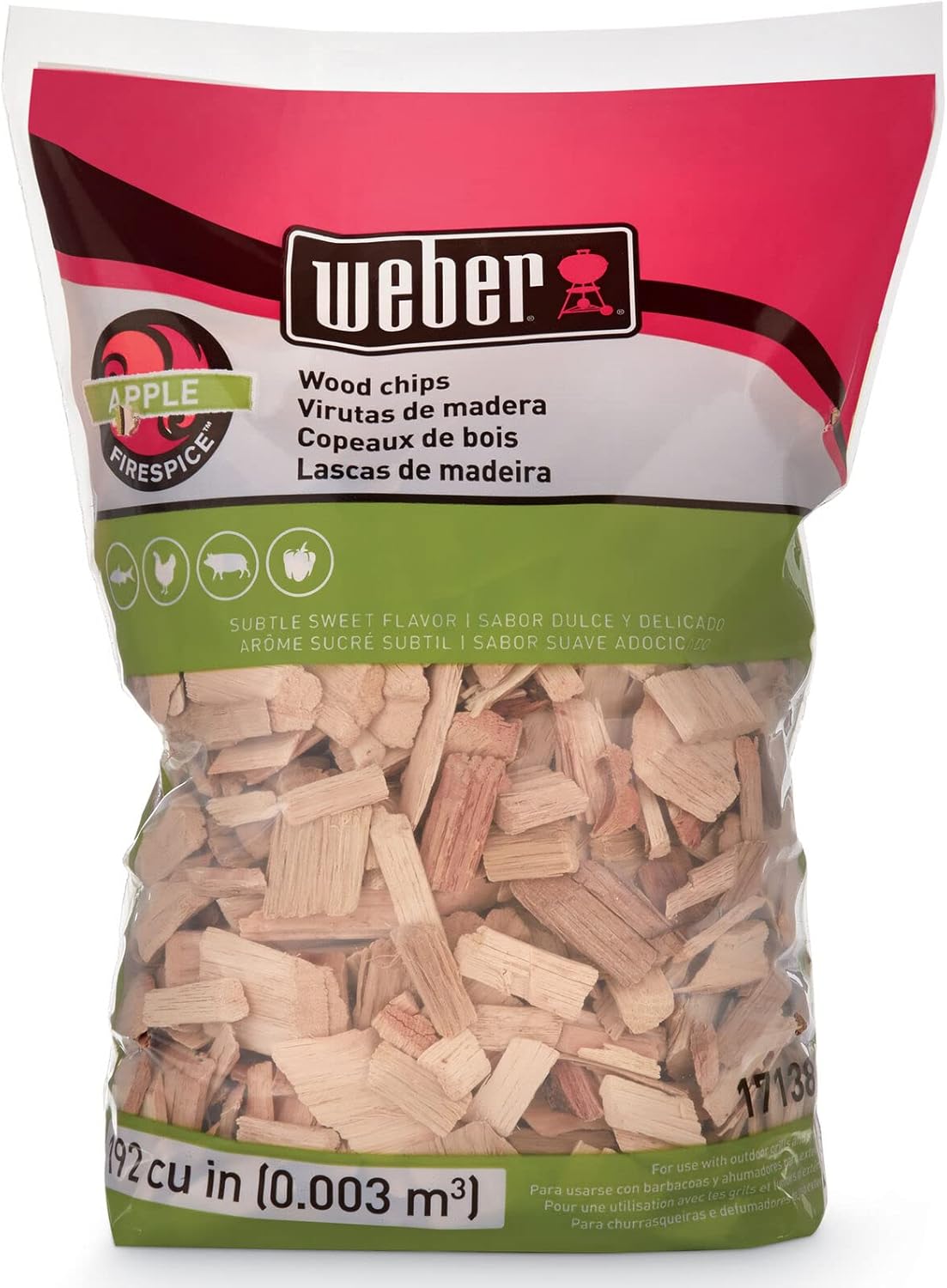 Weber Apple Wood Chips, 2 lb ‰ÛÒ Premium BBQ Smoking & Grilling Chips for