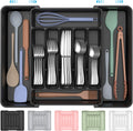 ukeetap Extra Large Expandable Silverware Organizer, BPA-Free Food-Safe