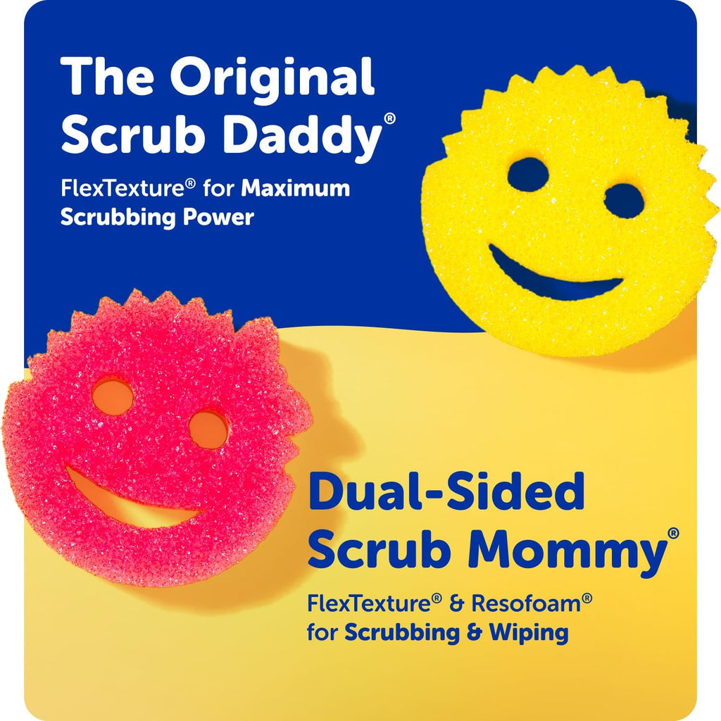 Scrub Daddy Scrub Mommy Sponges - Dish Scrubber + Non-Scratch Cleaning