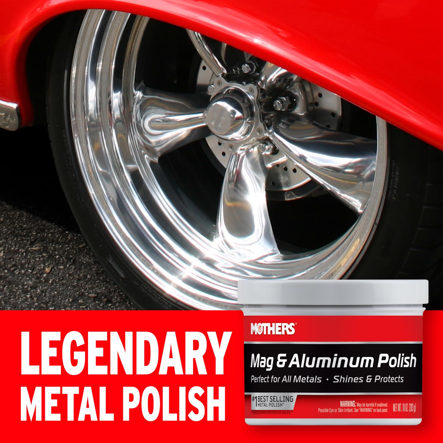 Mothers Mag & Aluminum Polish, 10 oz. ‰ÛÒ Brilliant Shine, Easy to Use, for