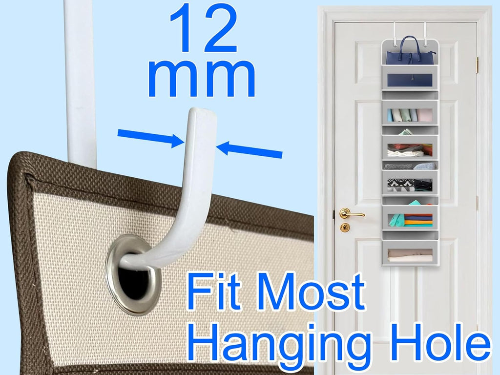 Mars-Rock Over the Door Hooks 4Pcs L=5.5" Fit 1 3/8" Door Steel with White