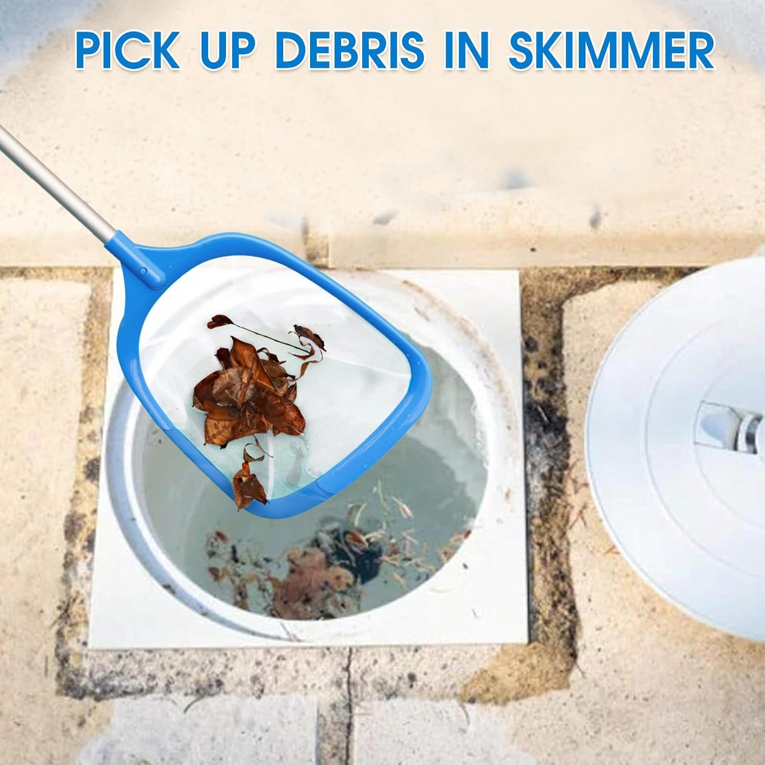 TidyMister Hot Tub Skimmer Spa Net with 12'' Aluminum Pole Ultra Fine Mesh