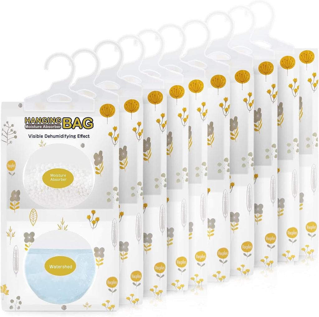 Vacplus Moisture Absorbers, Hanging Closet Dehumidifier Bags, Humidity Packs