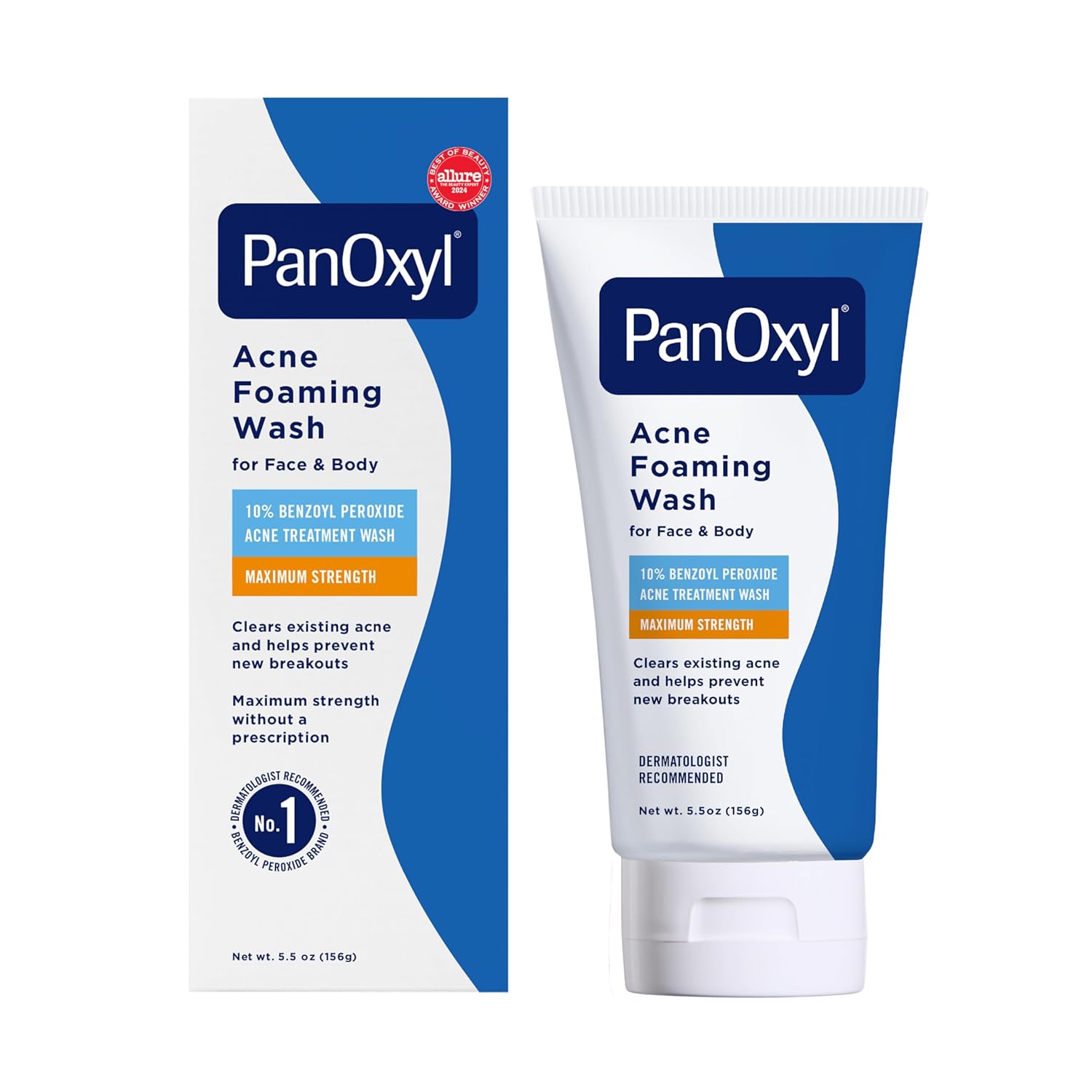 PanOxyl 10% Benzoyl Peroxide Acne Foaming Wash, Maximum Strength, Daily