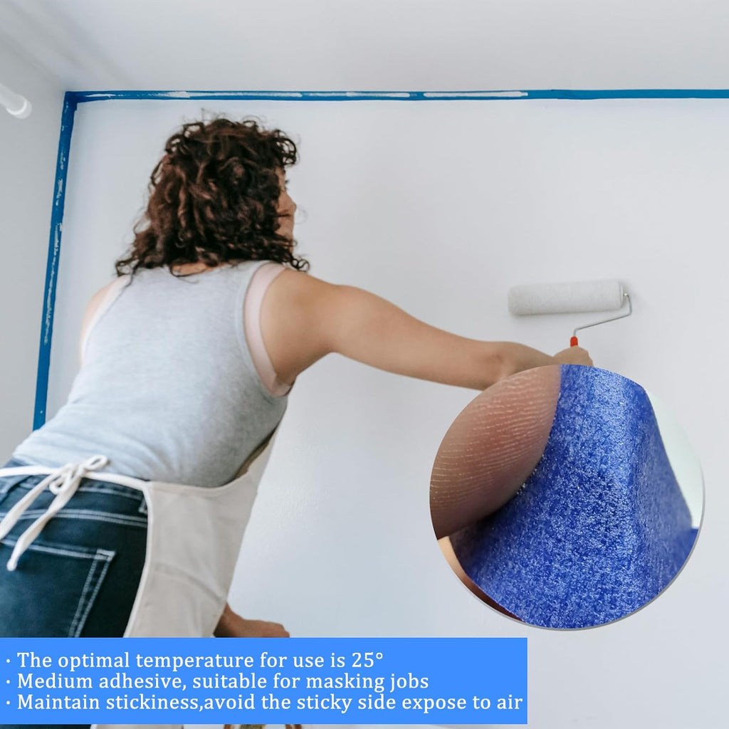 4 Rolls Premium Painters Tape, Blue Tape, Masking Tape, Paint Tape for