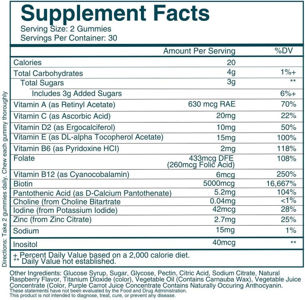 WEEM Hair Skin and Nails Gummies - Supports Healthy Hair - Vegan biotin