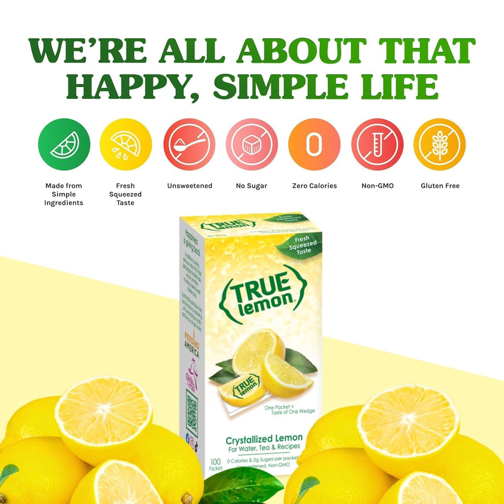 True Lemon 100ct (Pack of 1) - Water Enhancer - Bulk Dispenser - 0 Calorie