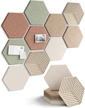 Fluxynara 10-Pack Hexagon Felt Bulletin Board Tiles, Boho
