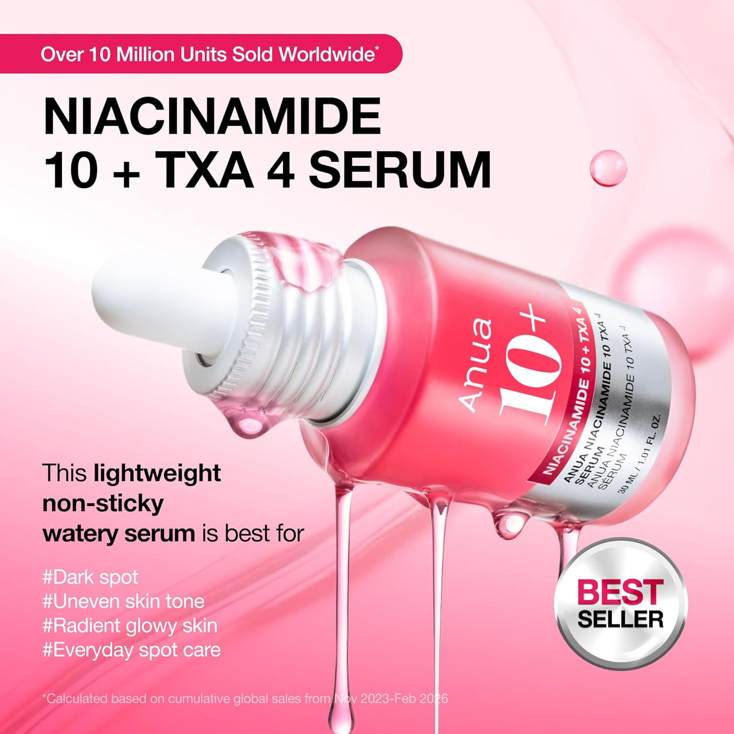 Anua Niacinamide 10 + TXA 4 Serum, Dark Spot Care, Hyaluronic Acid
