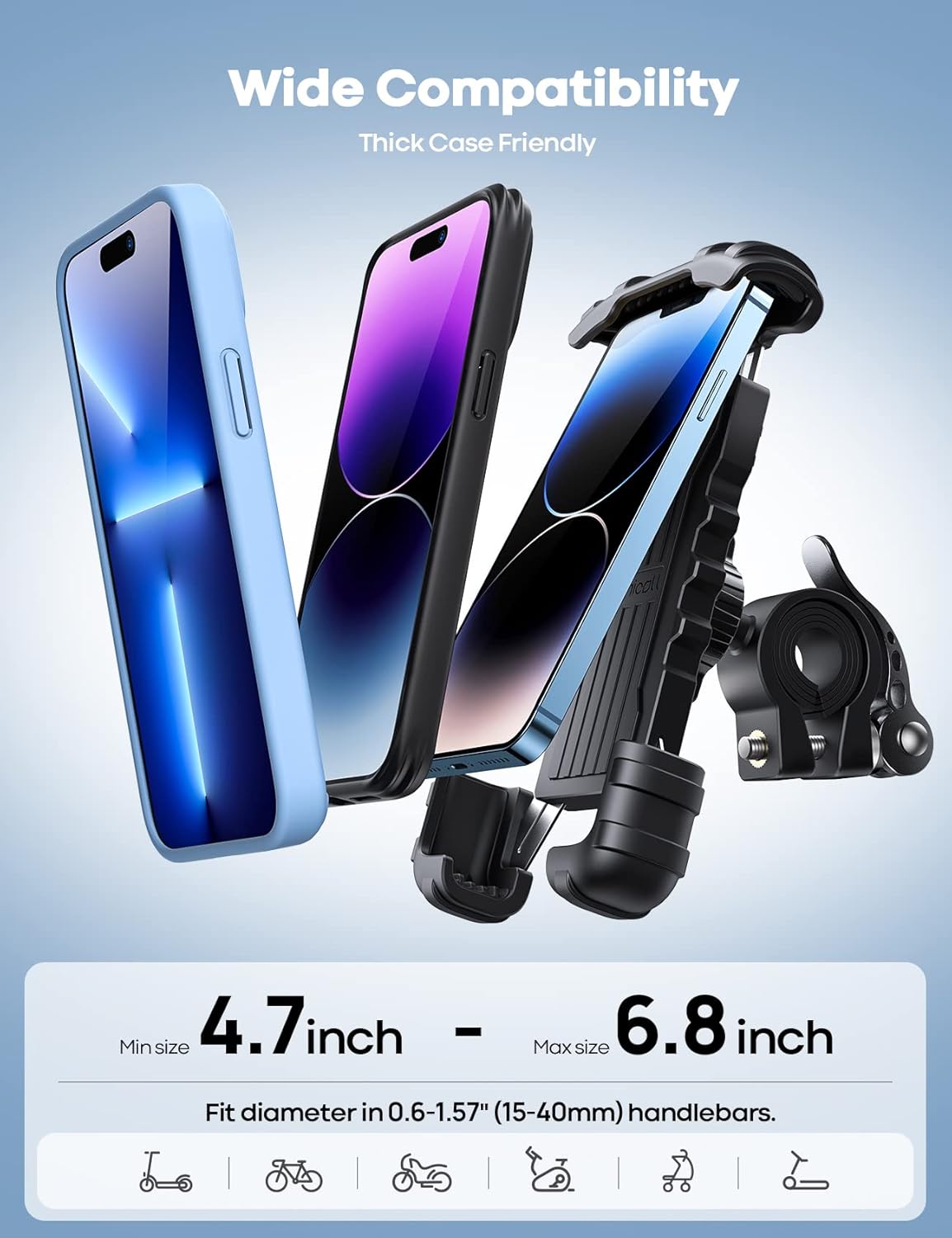 Lamicall Bike Phone Holder, Motorcycle Mount - Motorcycle Phone Holder