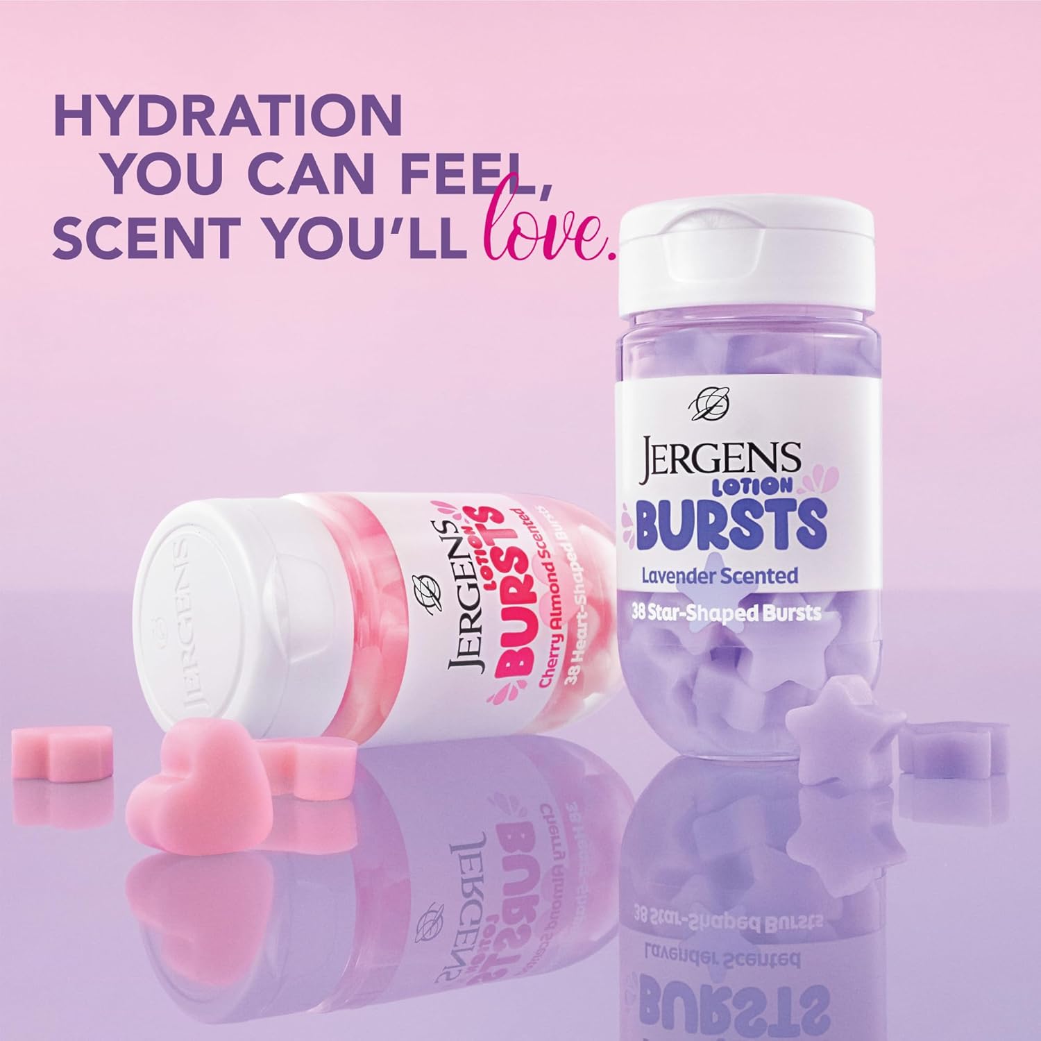 Jergens Cherry Almond Lotion Bursts, Squishy Heart-Shaped Moisturizer Bursts