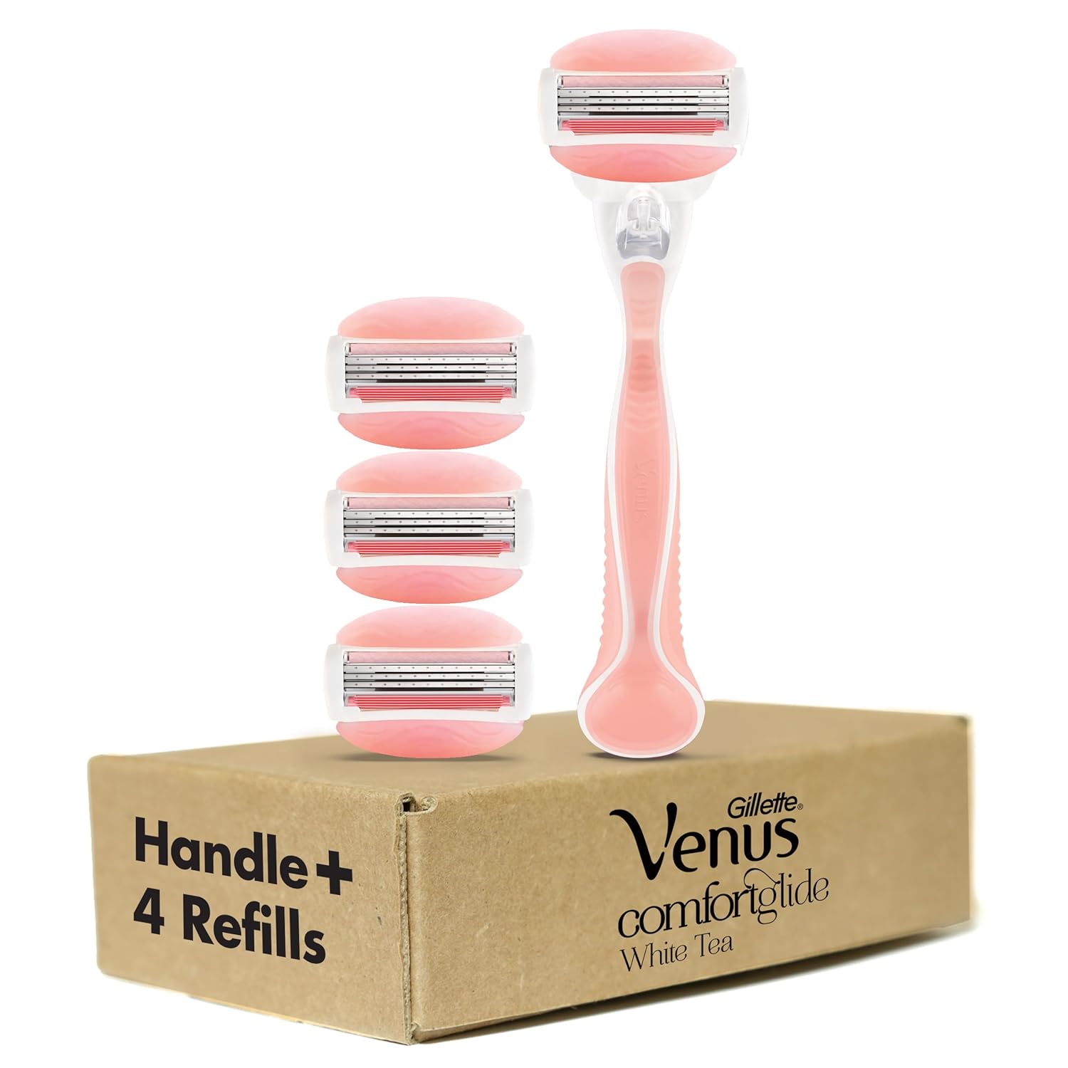 Gillette Venus ComfortGlide White Tea Women's Razor 1 Handle + 4 Blade Refills