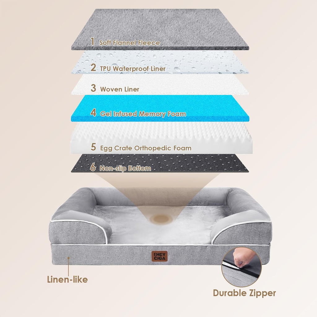 EHEYCIGA Orthopedic Dog Beds for Extra Large Dogs 44x32Inch, Waterproof