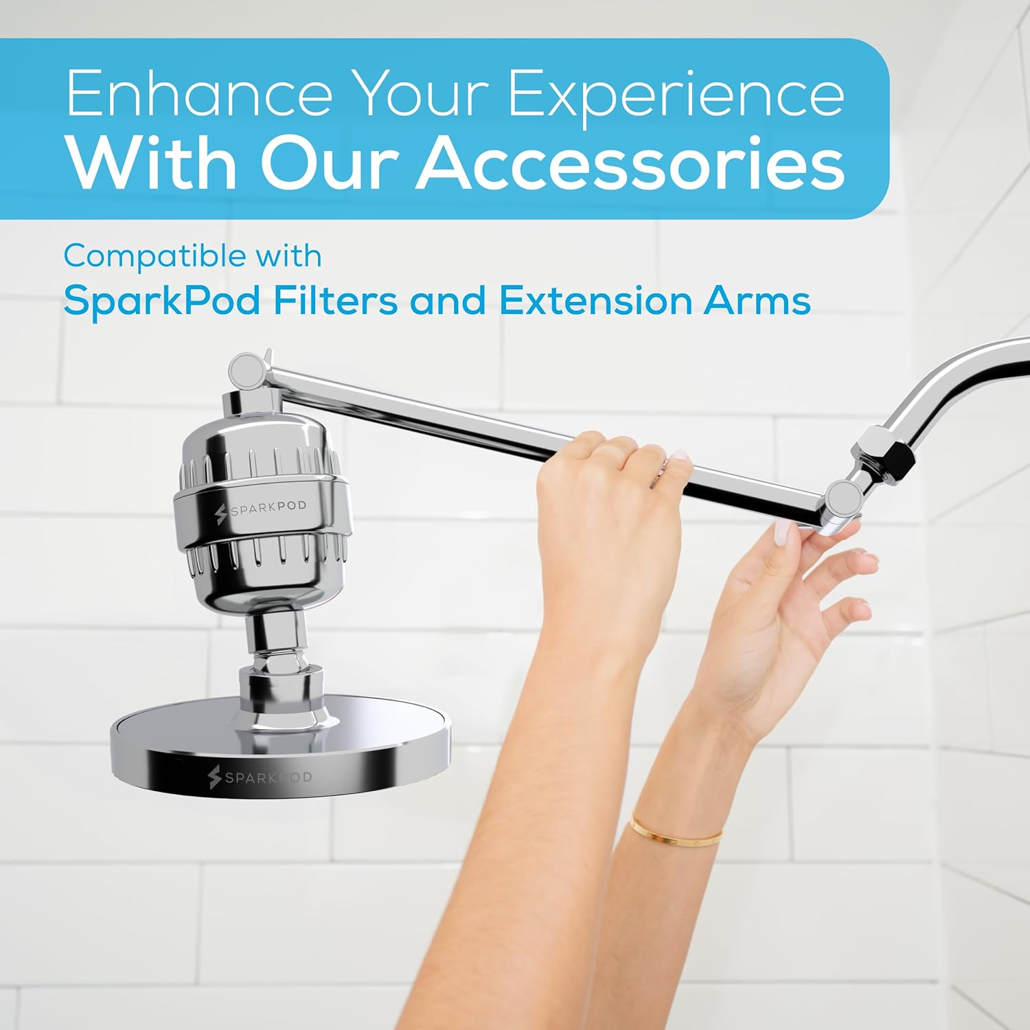 SparkPod Shower Head - High Pressure Rain - Premium Quality Luxury Design