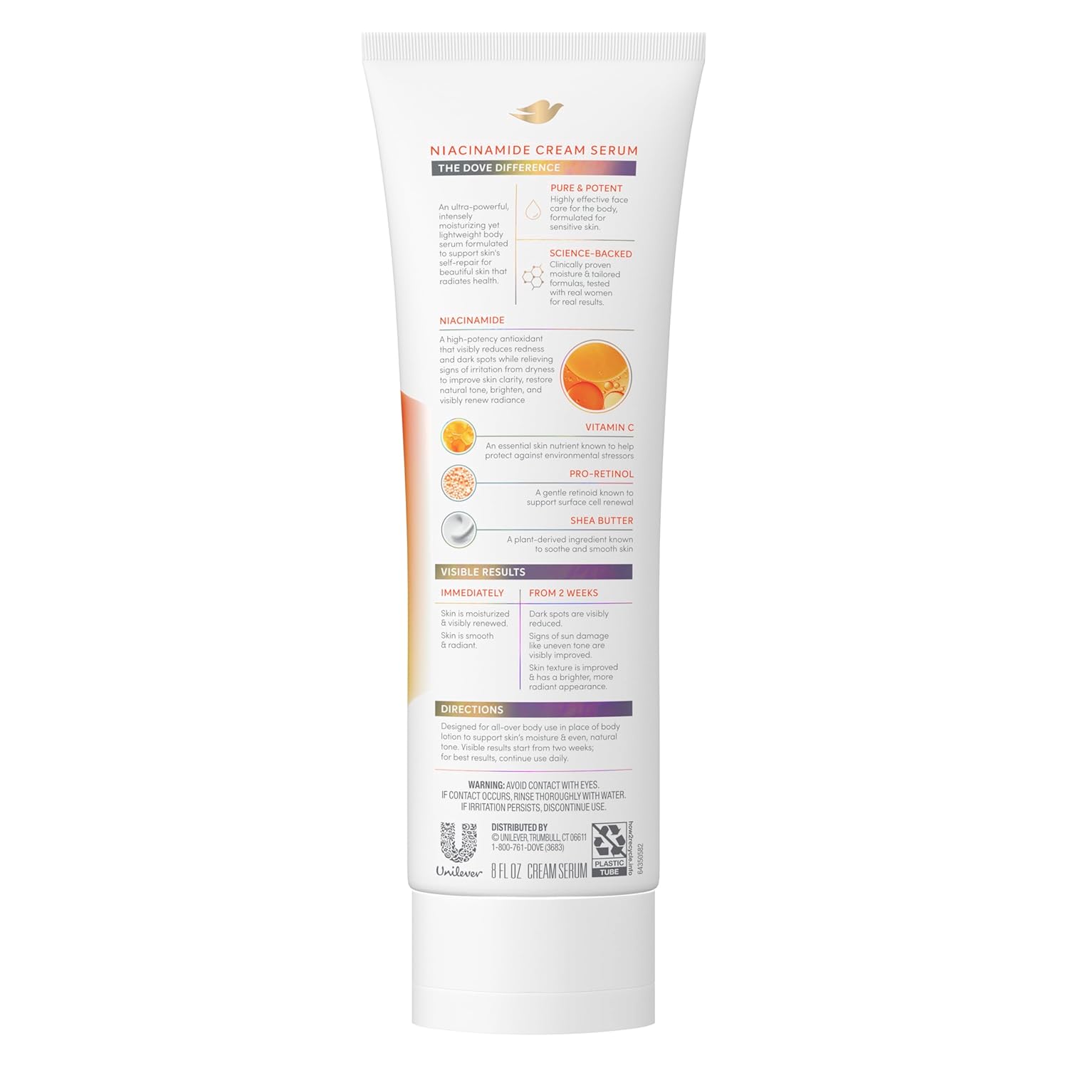 Dove Body Cream Serum Niacinamide + Even Tone for Dark Spots and Uneven Tone