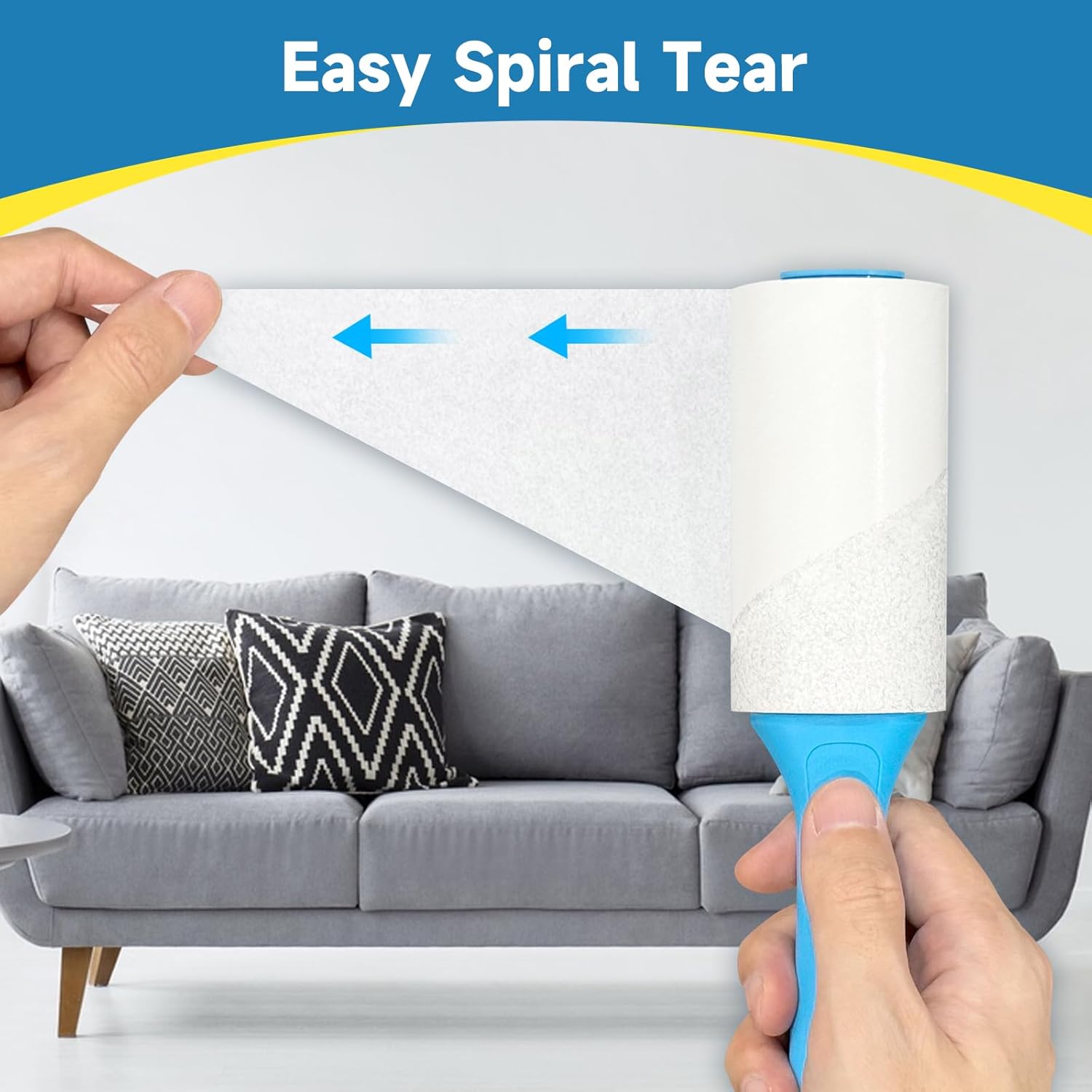 Swihauk 600 Sheets Extra Sticky Lint Rollers for Pet Hair, Easy Spiral Tear