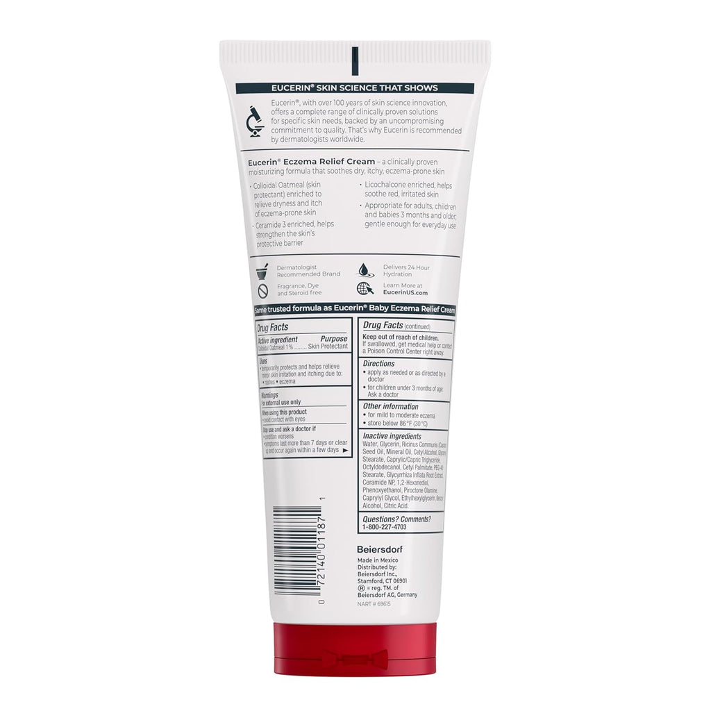 Eucerin Eczema Relief Cream, Full Body Lotion, Moisturizing Eczema Cream with