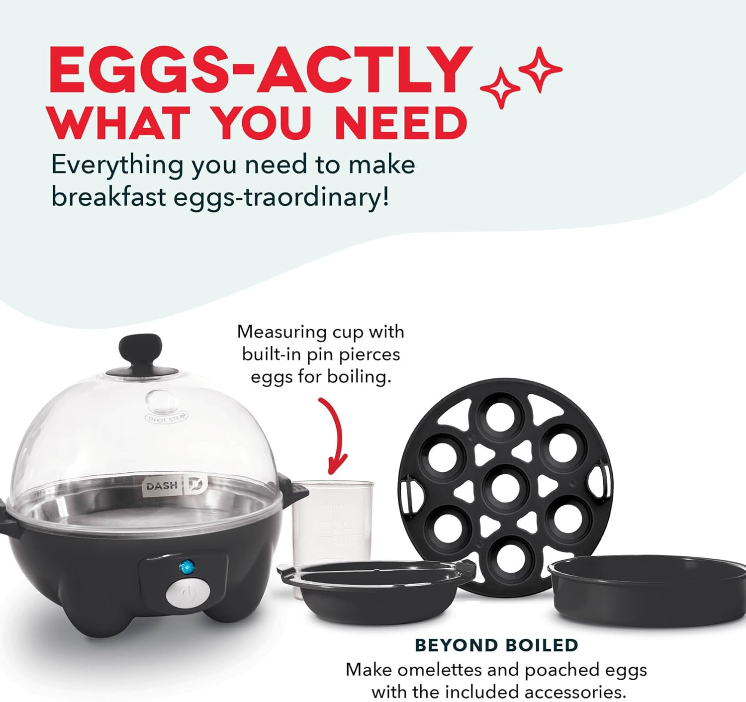 Dash Rapid Egg Cooker - Boiler, Poacher & Steamer - Includes Measuring &