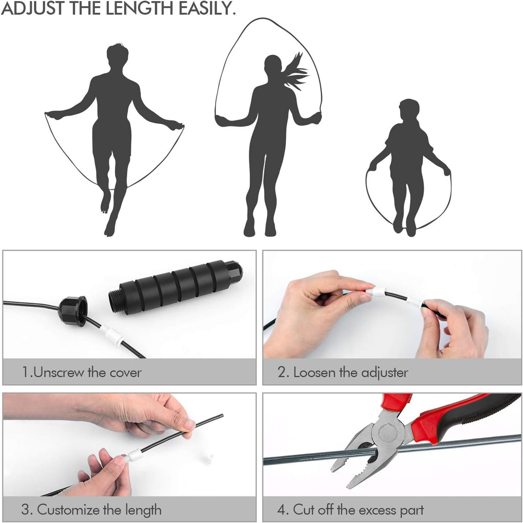 Jump Rope, Tangle-Free Rapid Speed Jumping Rope Cable with Ball Bearings for