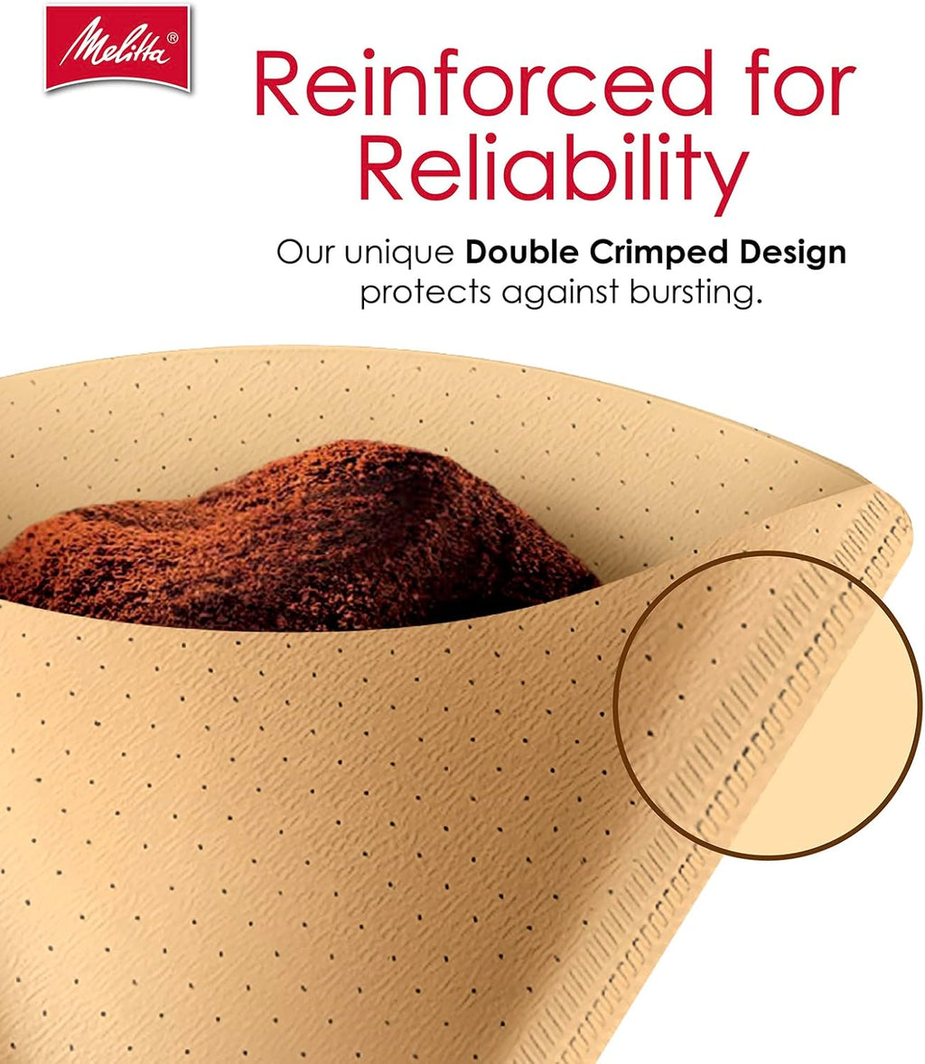 Melitta #4 Cone Coffee Filters, Natural Brown, 100 Count (Pack Of 3), 300