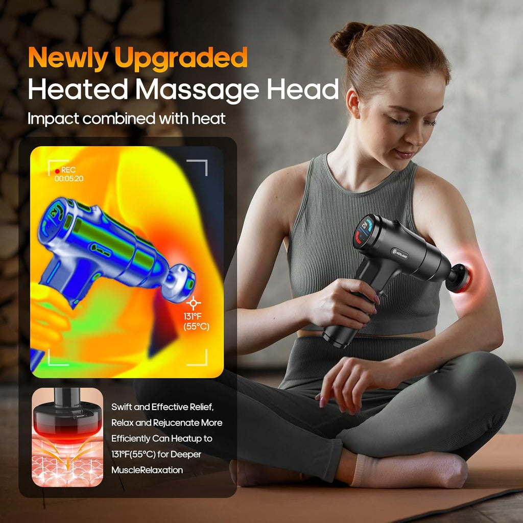 AERLANG Massage Gun with Heat Deep Tissue Back Massager Neck Massager for