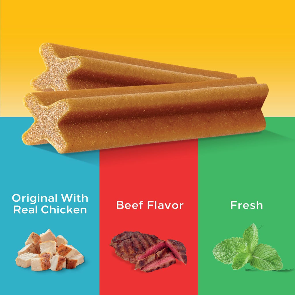 Pedigree Dentastix Large Dog Treats, Original, Beef & Fresh, 2.73 lb. Variety