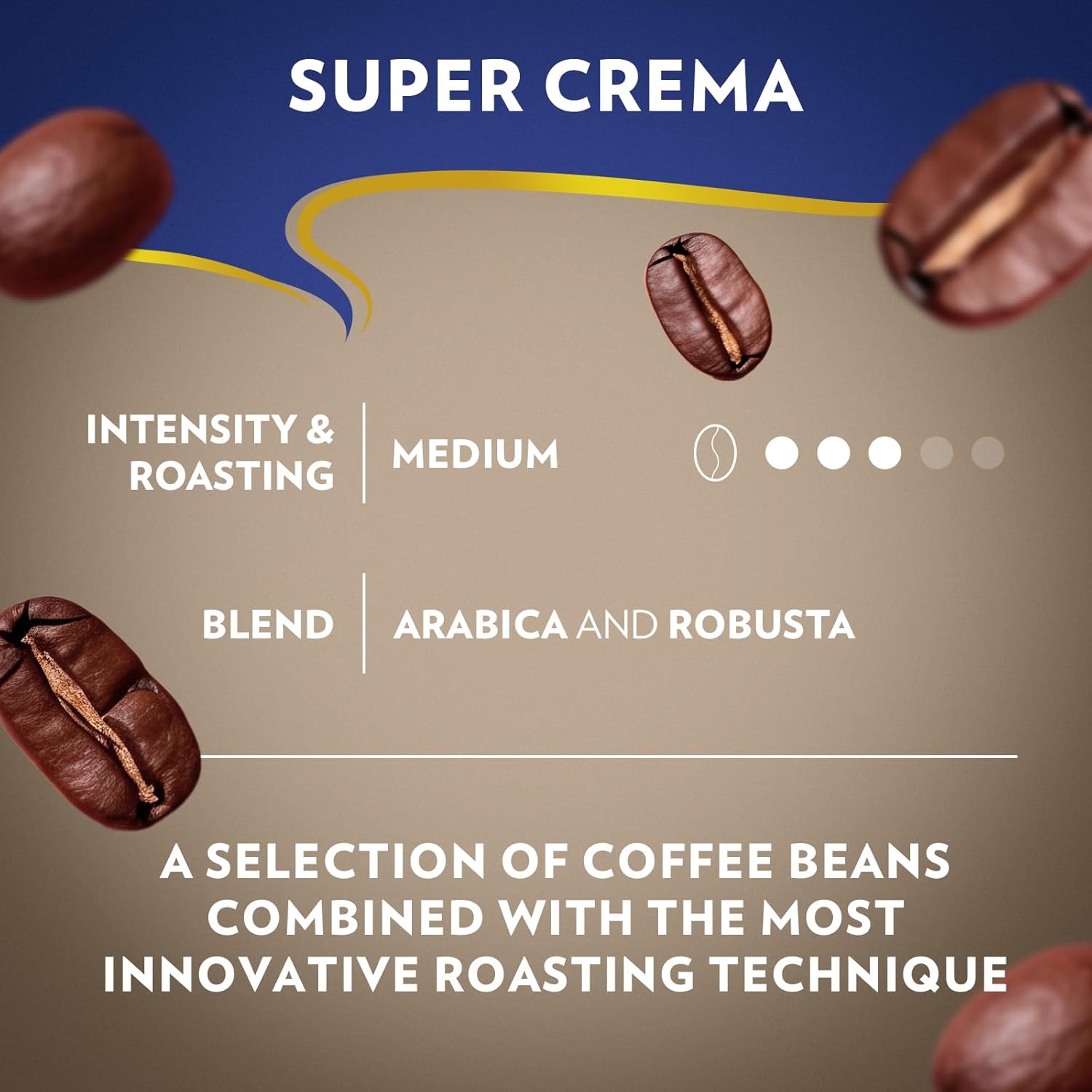 Lavazza Super Crema Whole Bean Coffee, Medium Espresso Roast, Arabica and