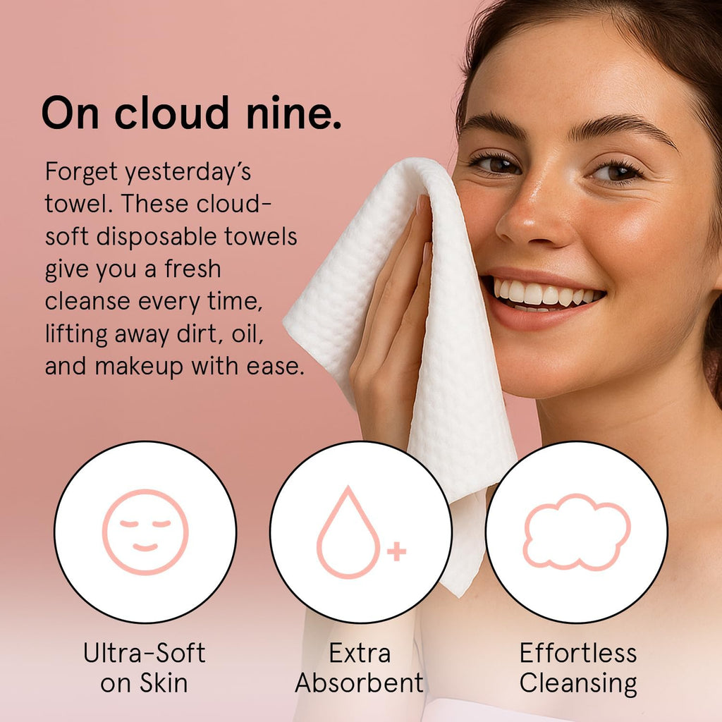 grace & stella Face Towels Disposable - Travel Essentials - Ultra-Soft &