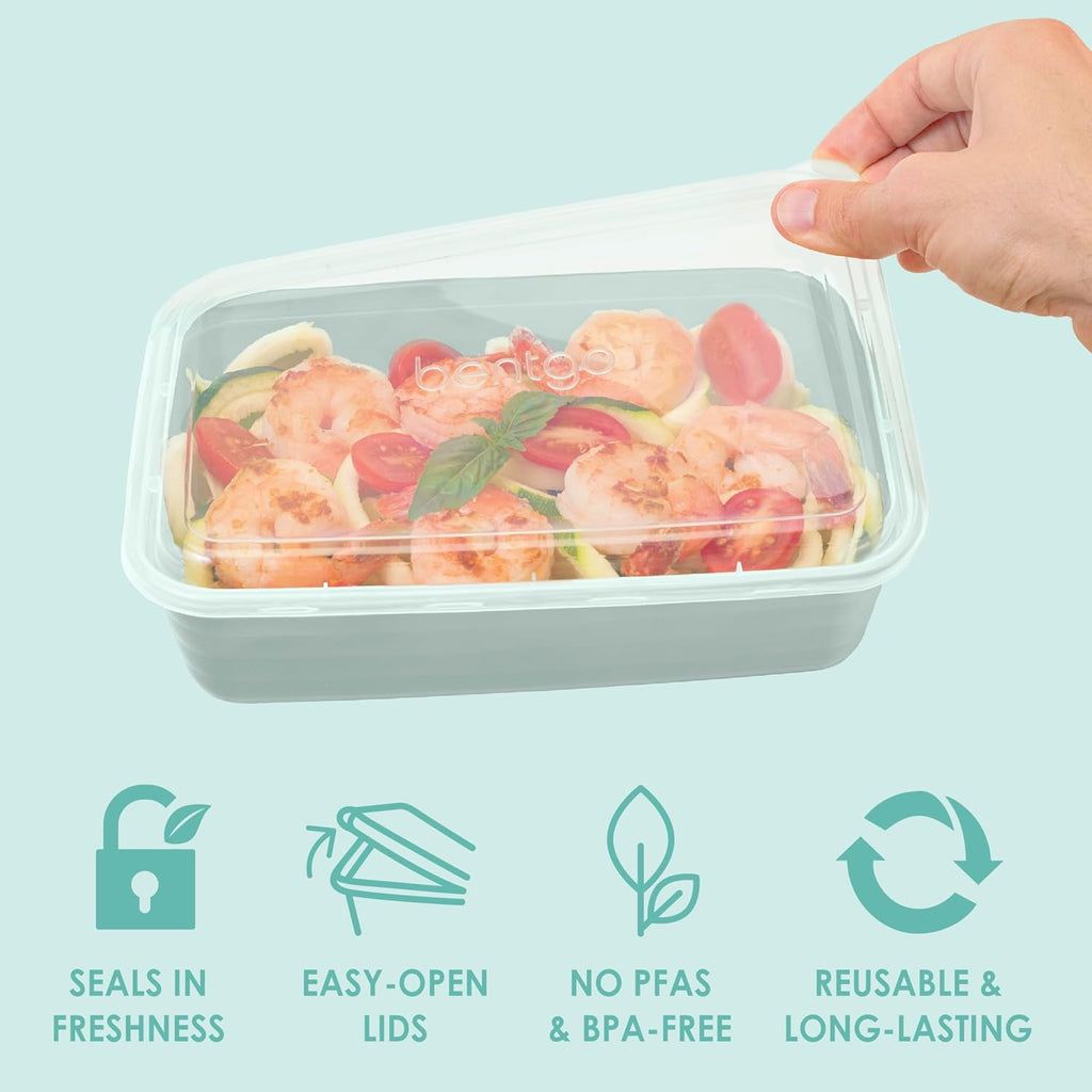 Bentgo Prep - 20-Piece 1-Compartment Reusable Meal Prep Containers with Lids