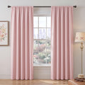 PONY DANCE Blush Pink Blackout Curtains 84 Inches Long 2 Panels for Nursery