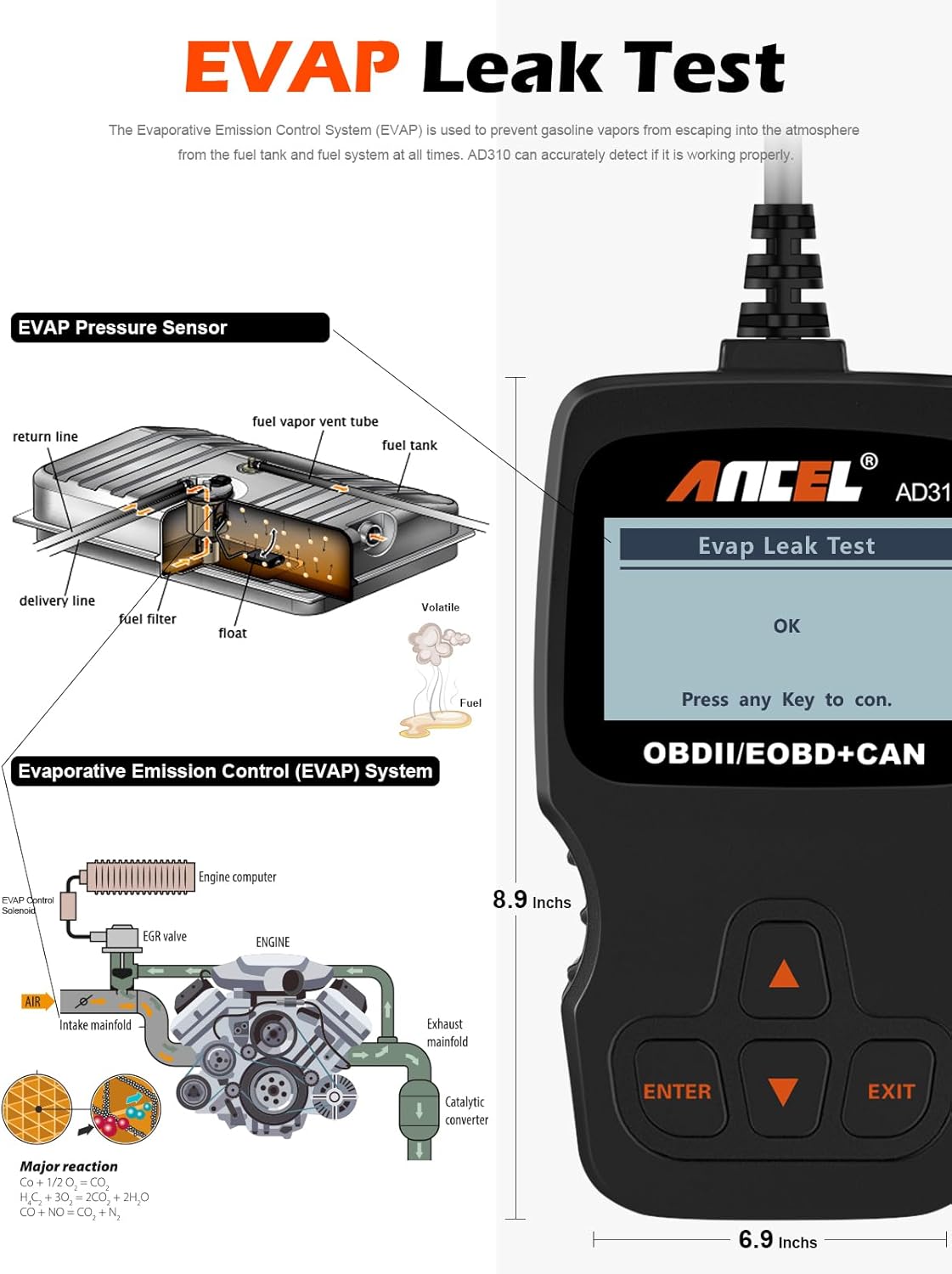 ANCEL AD310 Classic Enhanced Universal OBD II Scanner Car Engine Fault Code