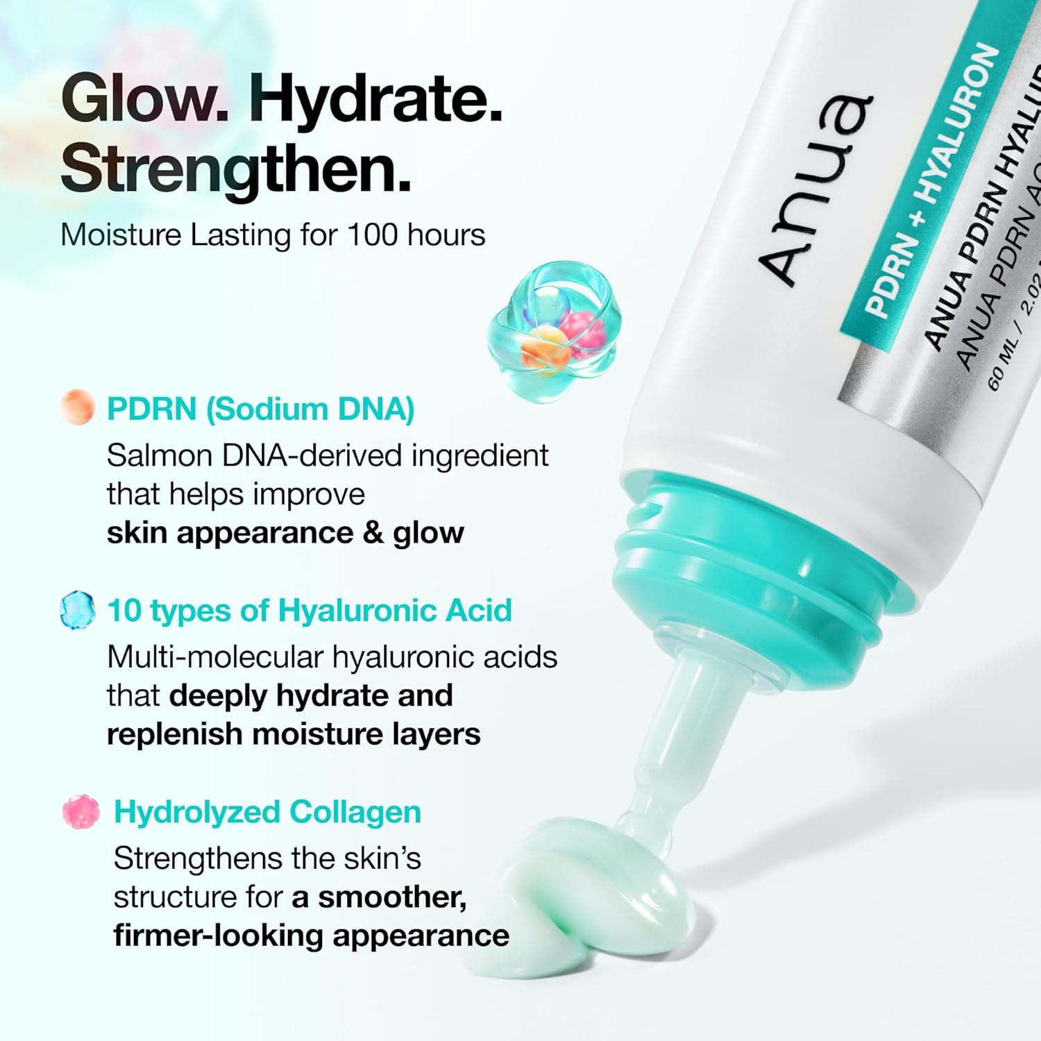 Anua PDRN Hyaluronic Acid 100 Moisturizing Cream, Lightweight, Non-Greasy