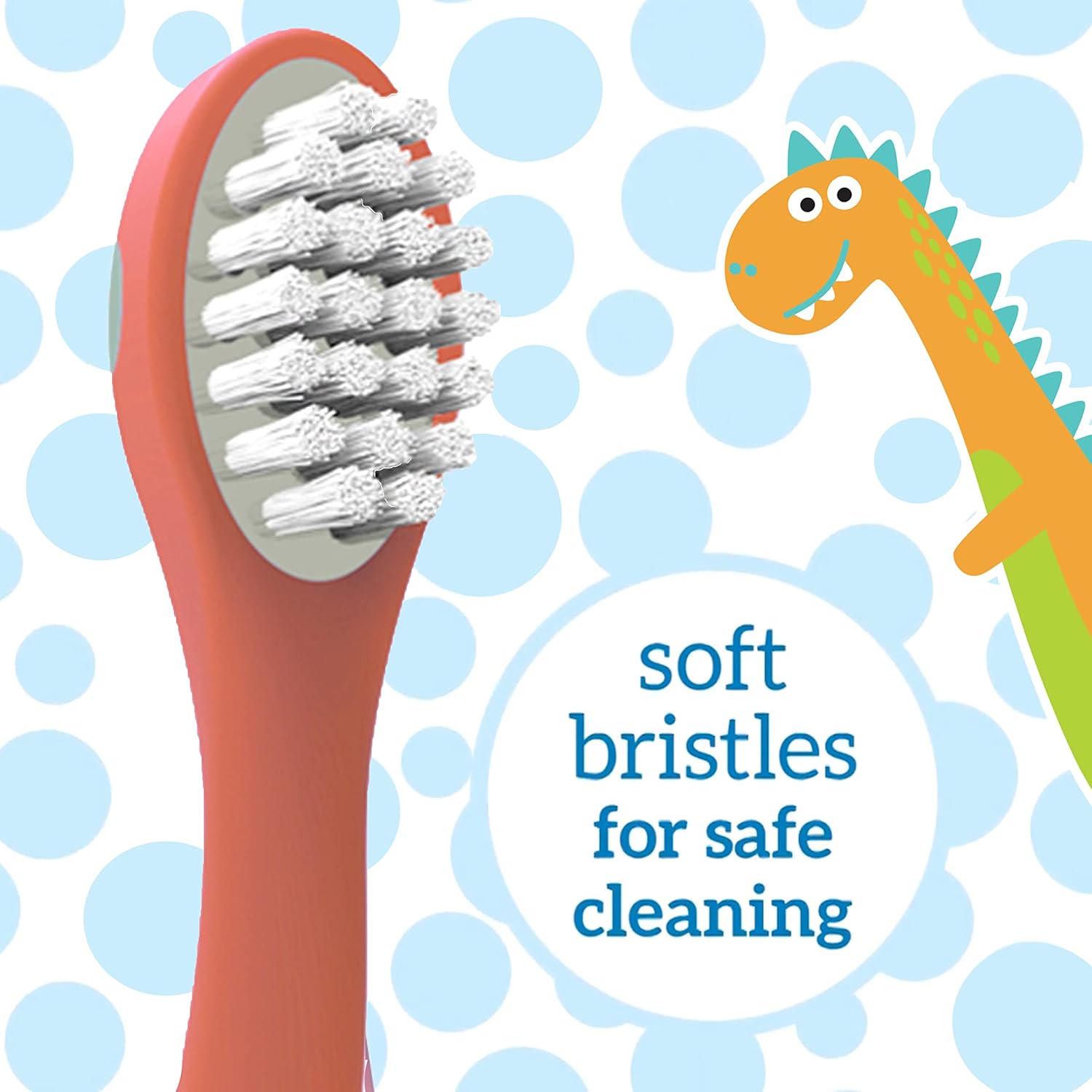 Dr. Brown's Baby and Toddler Toothbrush, Green and Orange Dinosaur 2-Pack
