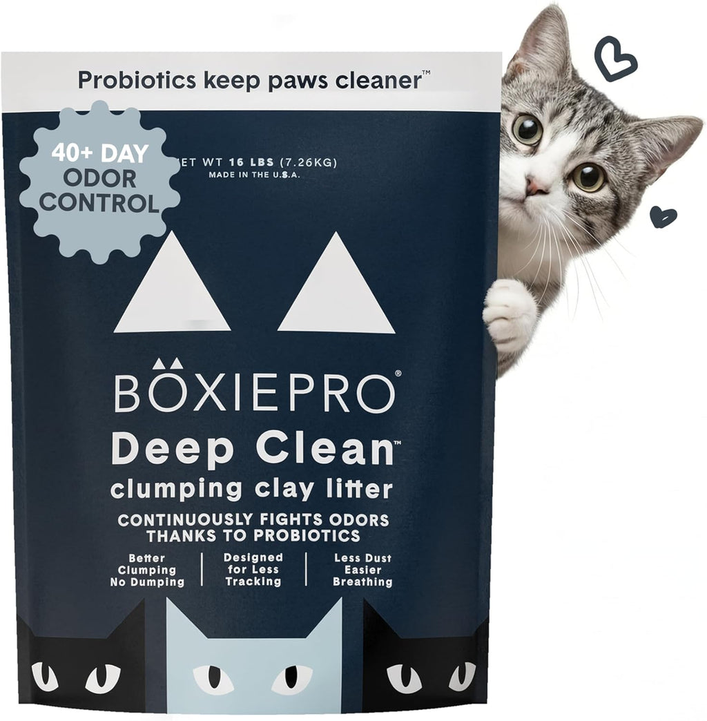 Boxie Probiotic Cat Litter, 40 Day Odor Control, Clumping Clay Kitty Litter