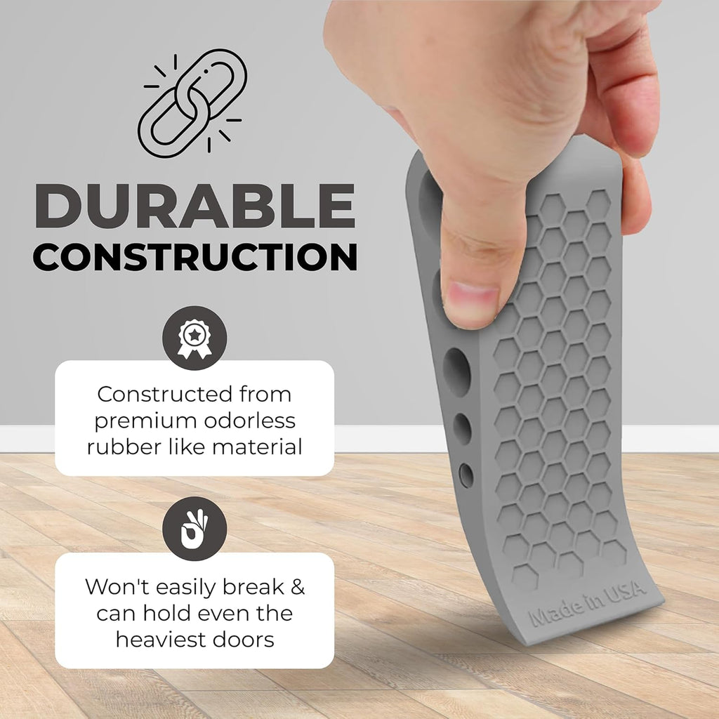 Door Stoppers for Bottom of Door Premium Floor Rubber Door Stop Wedge Made in
