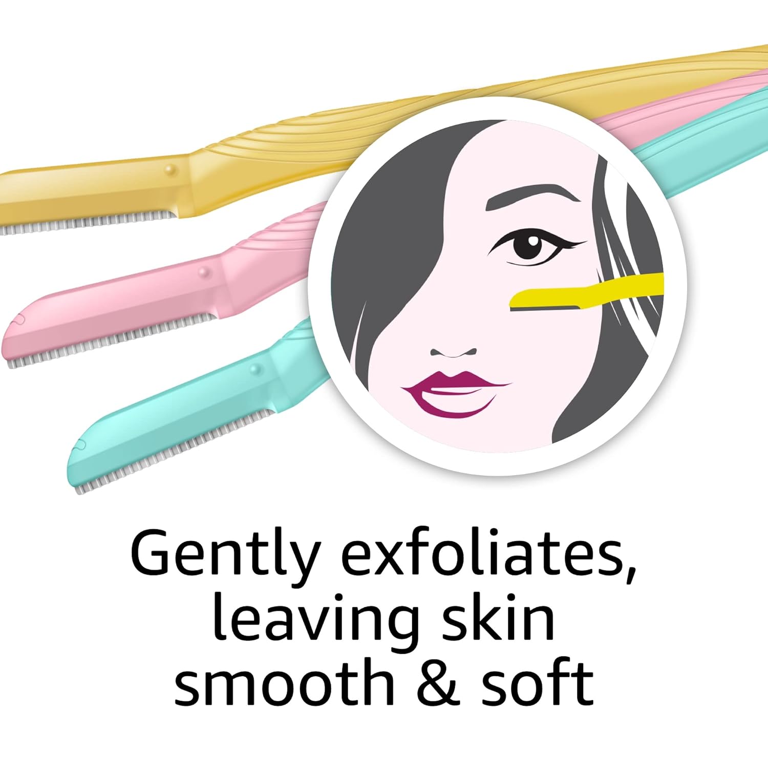 Amazon Basics Women's Dermaplaning Tool, Peach Fuzz Remover, Facial Hair