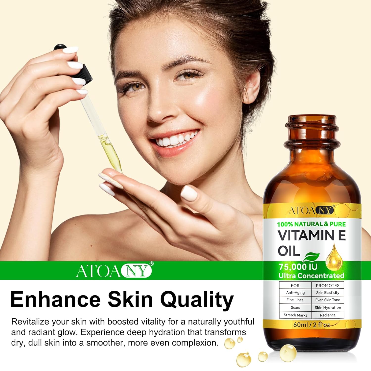 flasture Vitamin E Oil 75,000 IU ‰ÛÒ 100% Pure Natural Vitamin E for Skin