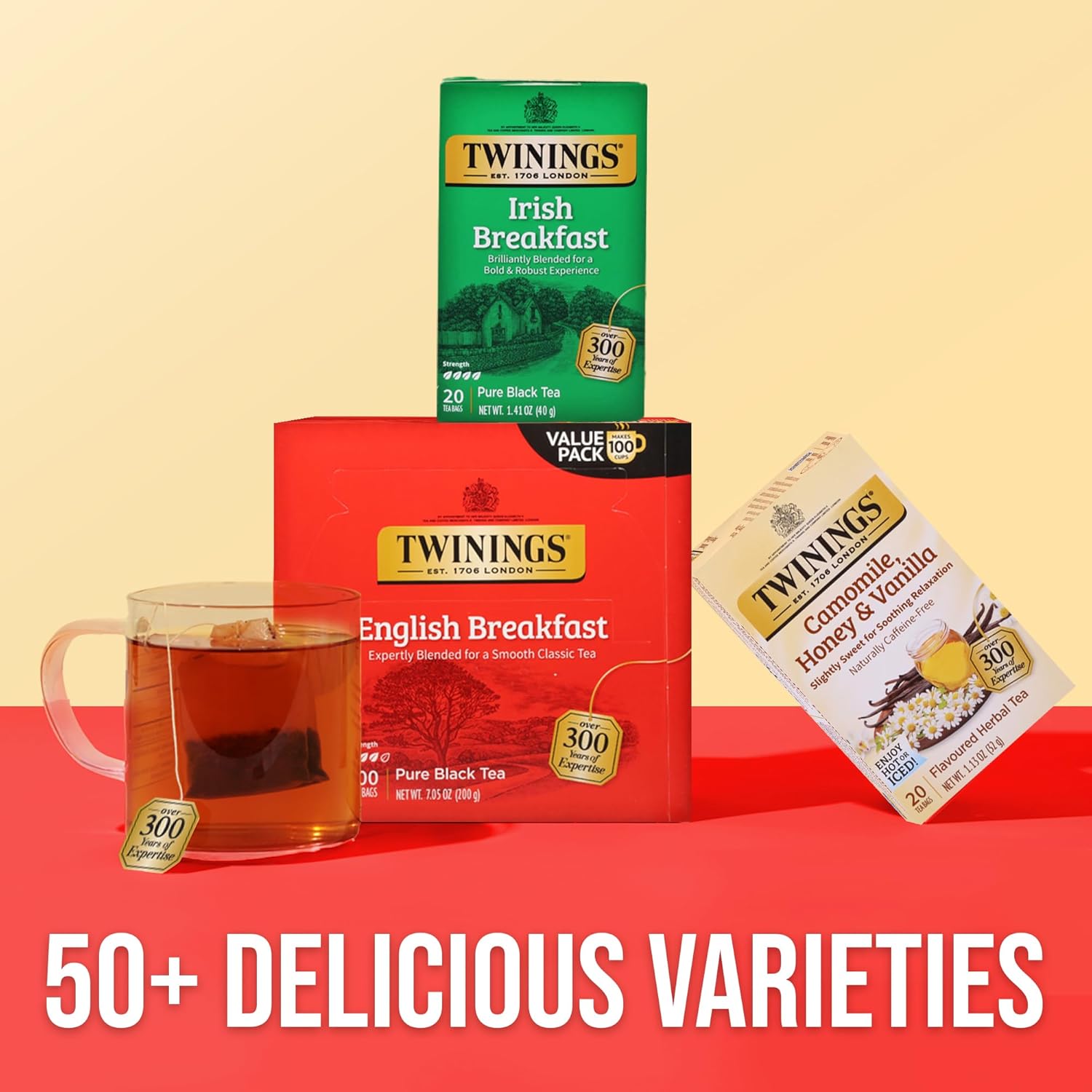Twinings English Breakfast Black Tea Individually Wrapped Bags, 100 Count