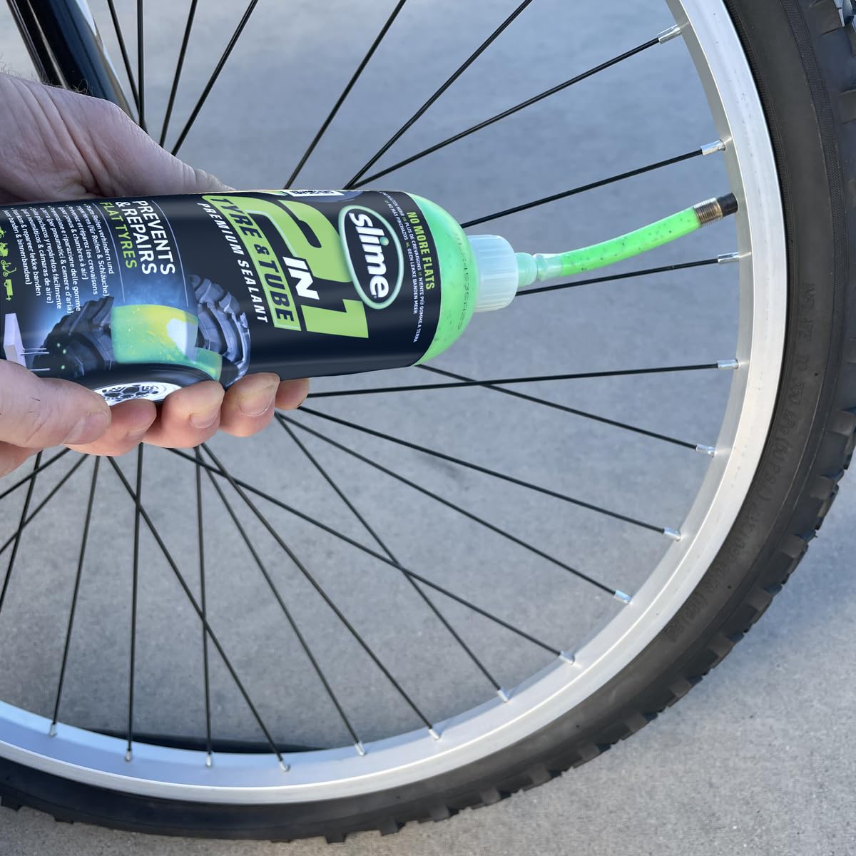 Slime 10193 Tire and Tube Sealant Puncture Repair Sealant, 2-in-1, Premium