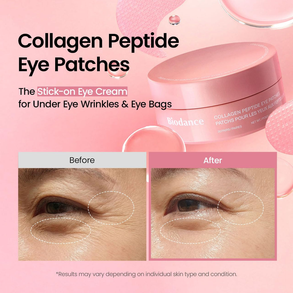 BIODANCE Collagen Peptide Eye Patches, Anti Wrinkle & Smile Line Patches for