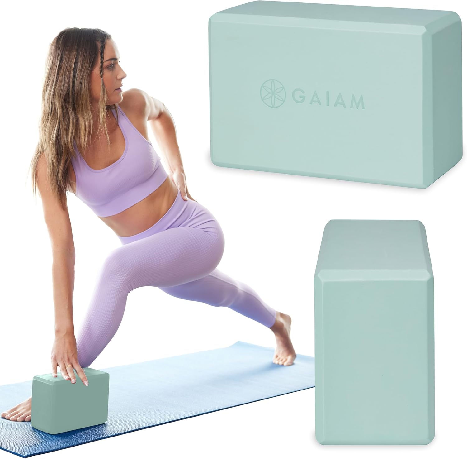 Gaiam Yoga Block - Supportive Latex-Free Eva Foam - Soft Non-Slip Surface